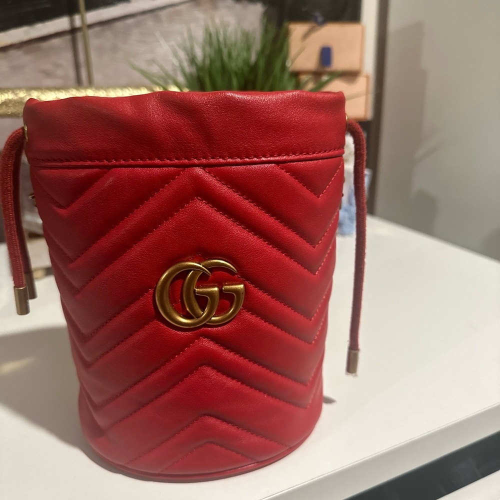 Gucci Red Mini Quilted Leather Bag